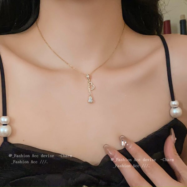 QIUPALEI Lucky Charms | Titanium Gourd Pendant - Zirconia Tassel Design Elegant Necklace - Image 3