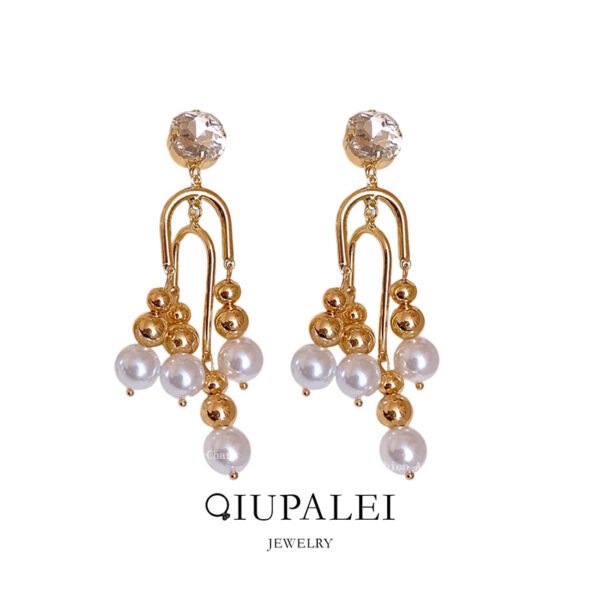 QIUPALEI | “Moonlight” Pearl Tassel Earrings - Diamonds 925 Silver Pin Allergy Resistant - Image 6