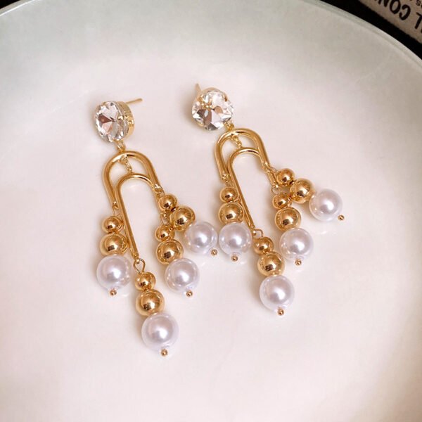 QIUPALEI | “Moonlight” Pearl Tassel Earrings - Diamonds 925 Silver Pin Allergy Resistant - Image 5